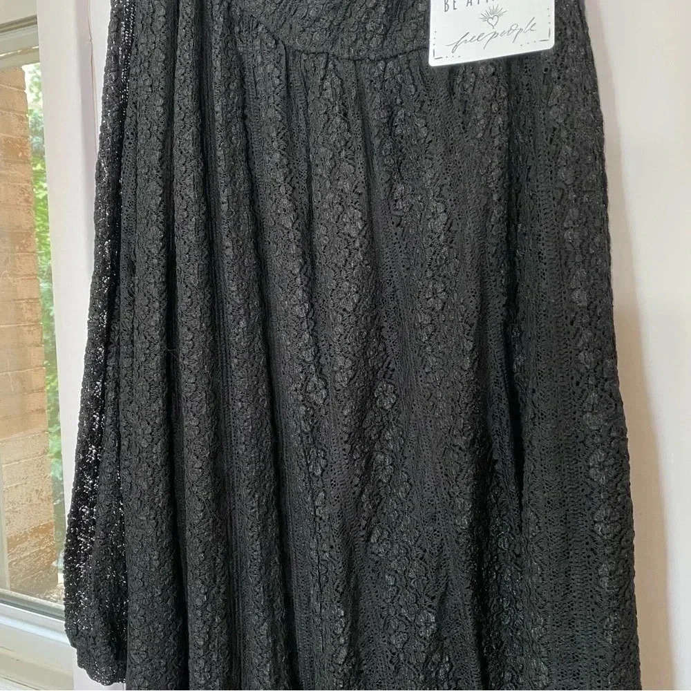 NWT Free People Muche Muchette Valentino Lace Wide-Leg Jumpsuit Black - Picture 8 of 15